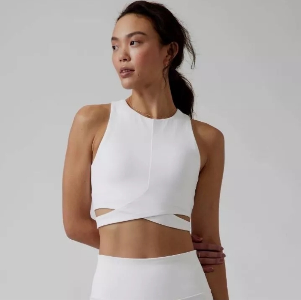 Athleta Keyhole Low Impact Bra White Large
